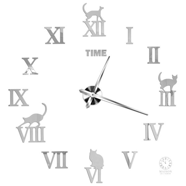 Horloge stylisée représentant un chat, idéale pour la maison