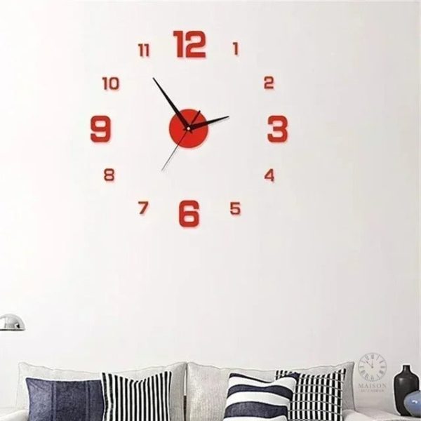 Horloge murale en sticker, design contemporain et élégant