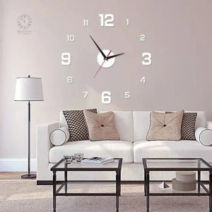 Décoration murale fonctionnelle avec horloge sticker originale