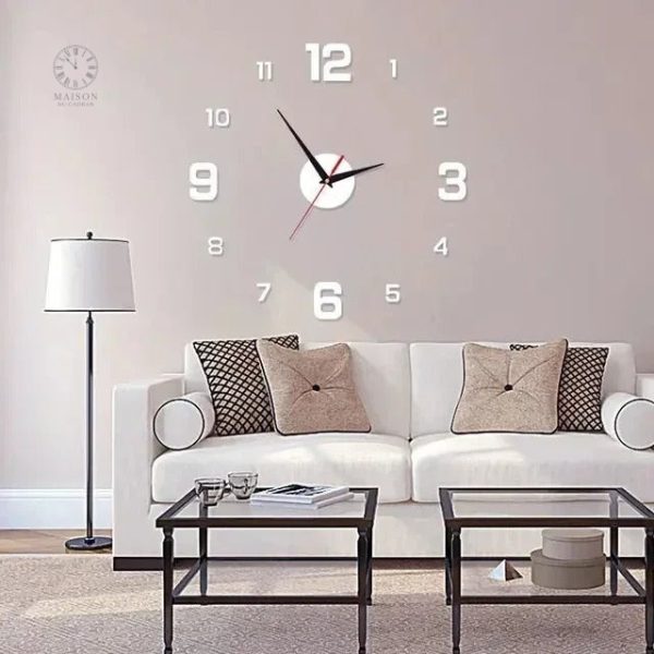 Décoration murale fonctionnelle avec horloge sticker originale
