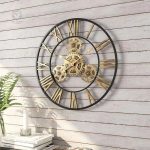 Horloge style industriel avec finition vintage et chiffres romains