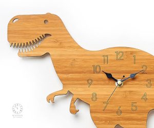 Accessoire horloge T-rex pour chambre d'enfant tendance