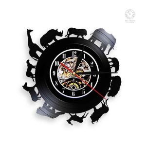 Horloge vinyle animaux d'Afrique décorative