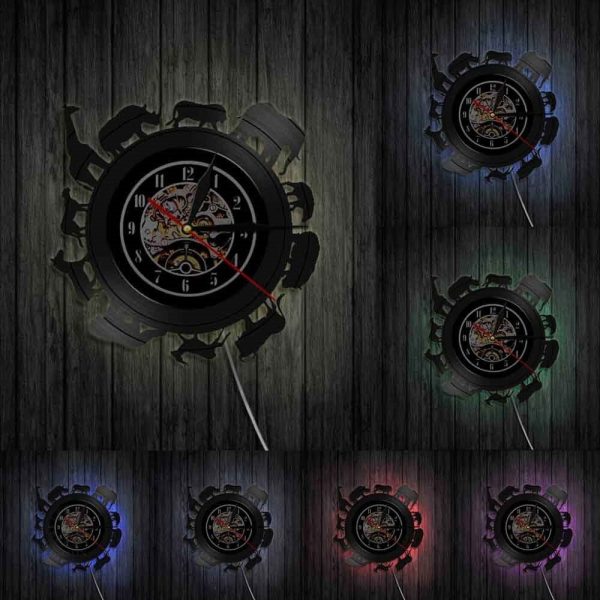 horloge-vinyle-animaux-dafrique-led-1 Horloge vinyle LED avec motifs d'animaux d'Afrique