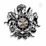 Horloge Vinyle Barbier design unique pour décoration murale