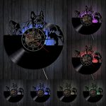 Horloge vinyle Bouledogue avec éclairage LED
