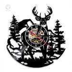 Horloge vinyle décorative avec motif de cerf