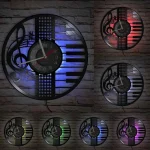 Horloge vinyle disque LED au design rétro et moderne