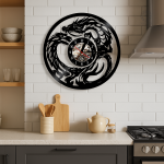 Horloge vinyle dragon japonais décorative et unique
