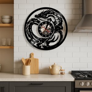 Horloge vinyle dragon japonais décorative et unique