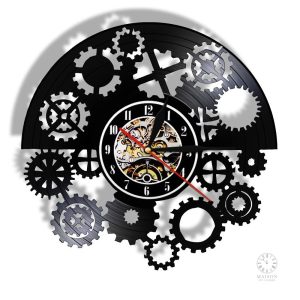 Horloge vinyle engrenage au design unique et moderne