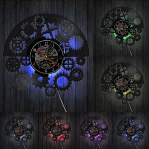 Horloge Vinyle Engrenage avec éclairage LED