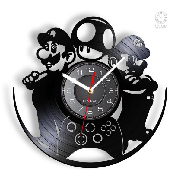 horloge-vinyle-mario-1 Horloge Vinyle Mario