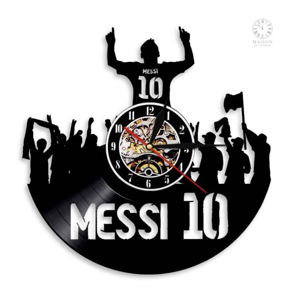 horloge-vinyle-messi-1 Horloge vinyle design Messi pour les fans de football