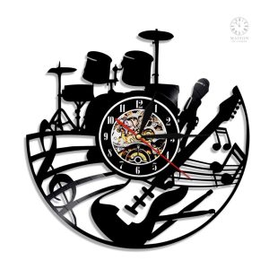 Horloge vinyle originale représentant un musicien