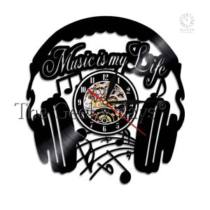 Horloge vinyle au design musical élégant