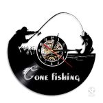 Horloge vinyle design Pêche