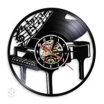 Horloge Vinyle Piano au design vintage musical