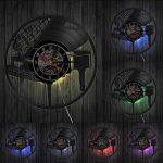 Horloge vinyle piano LED au design moderne et élégant