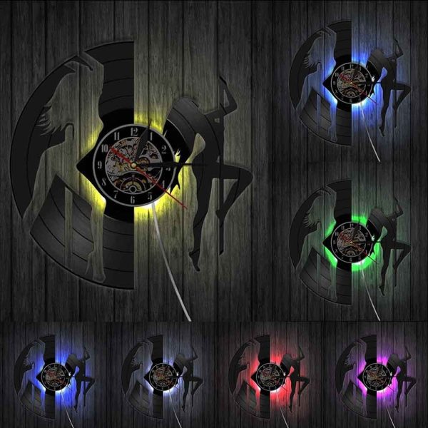 horloge-vinyle-pole-dance-led-1 Horloge vinyle LED design Pole Dance