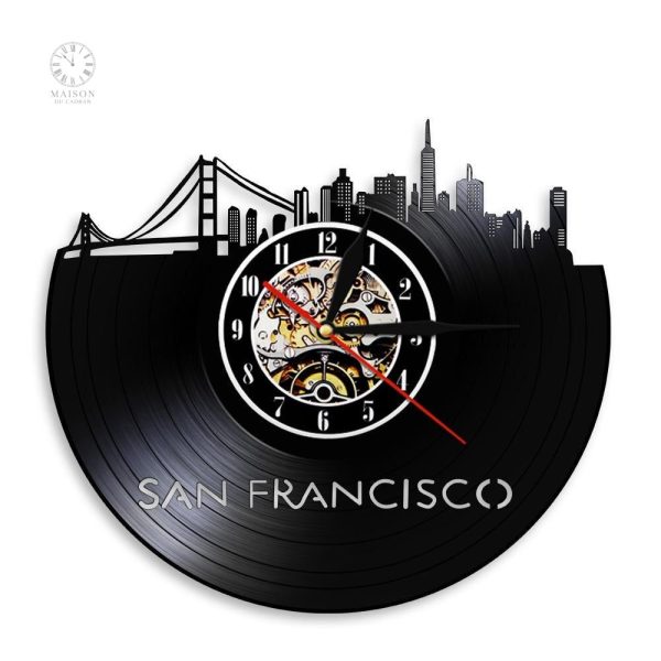 horloge-vinyle-san-francisco-1 Horloge vinyle San Francisco au design unique