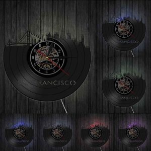 Horloge vinyle LED San Francisco