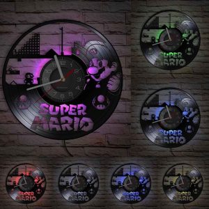 Horloge Vinyle Super Mario avec éclairage LED