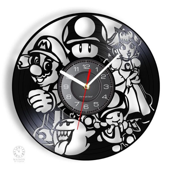 horloge-vinyle-team-mario-1 Horloge Vinyle Team Mario