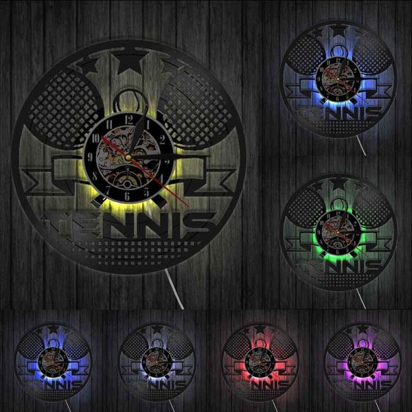 horloge-vinyle-tennis-led-1 Horloge vinyle LED design Tennis