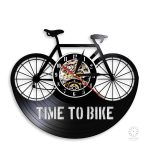 Horloge vinyle en forme de vélo