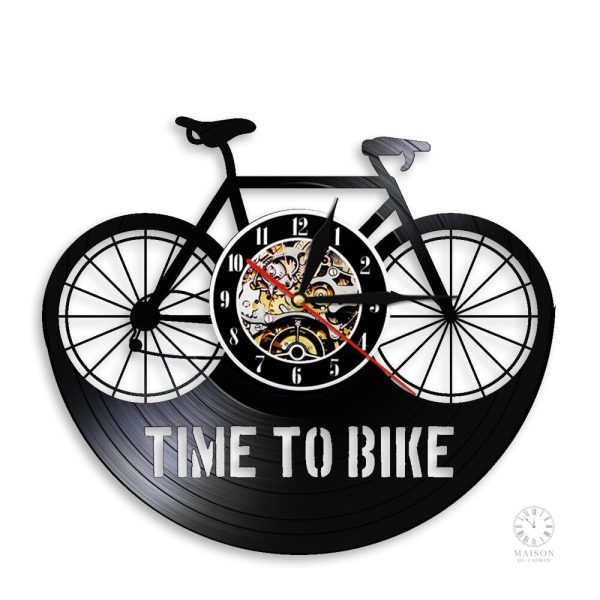 horloge-vinyle-velo-1 Horloge vinyle en forme de vélo