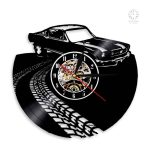 Horloge vinyle en forme de voiture pour décoration murale