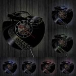 Horloge vinyle voiture avec éclairage LED