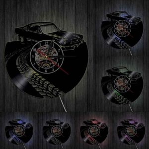 Horloge vinyle voiture avec éclairage LED