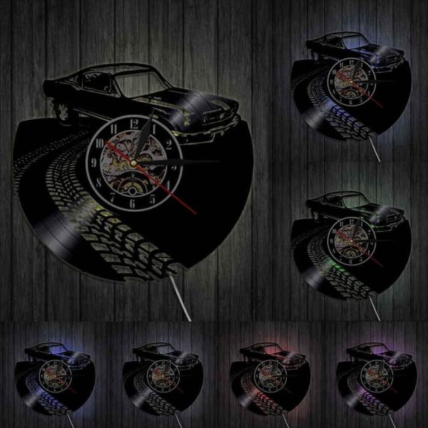 horloge-vinyle-voiture-led-1 Horloge vinyle voiture avec éclairage LED