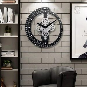 Horloge murale industrielle avec chiffres romains