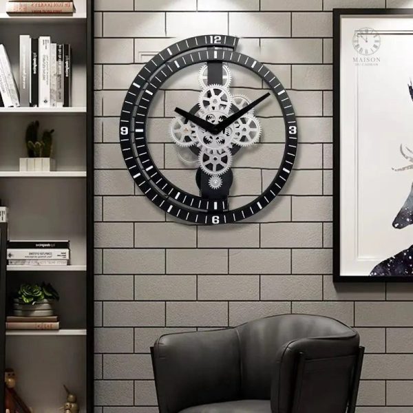 Horloge murale industrielle avec chiffres romains