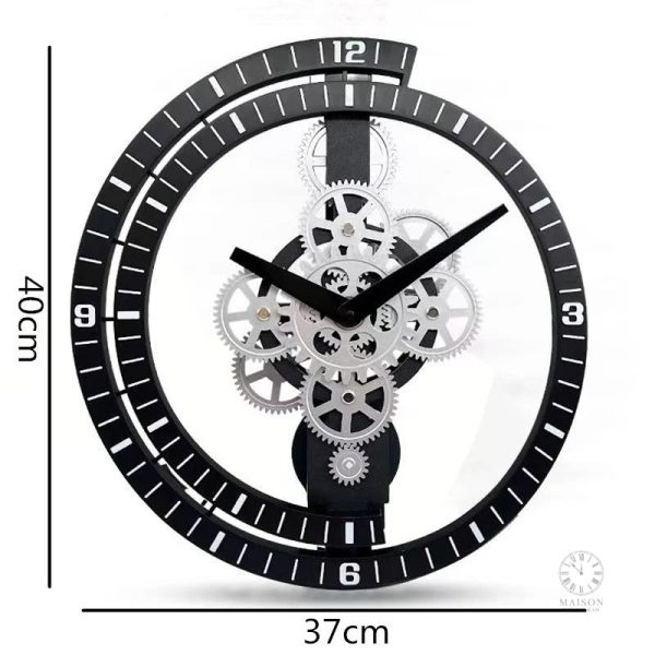 Horloge industrielle avec finition vieillie et patinée