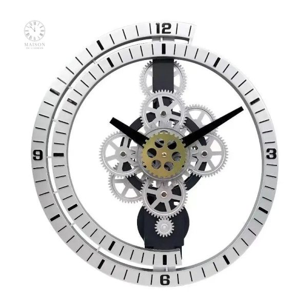 Horloge murale en métal au charme vintage industriel