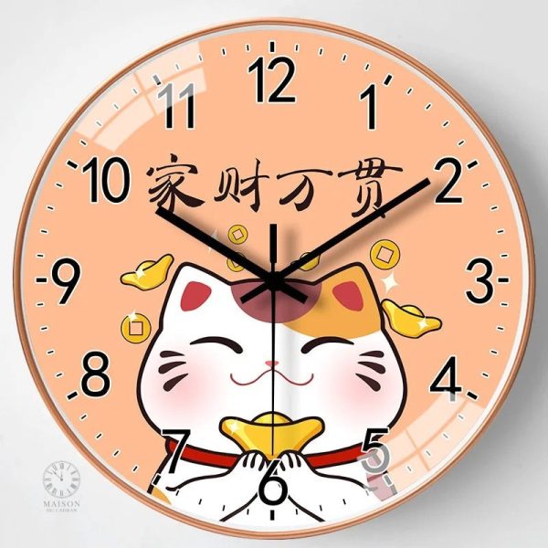 Horloge murale en forme de chat pour un décor amusant