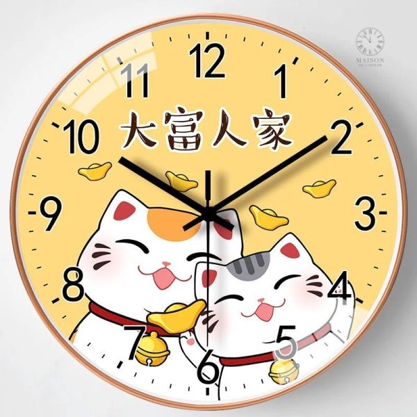 Horloge originale avec motif de chat, idéale pour les amoureux des félins