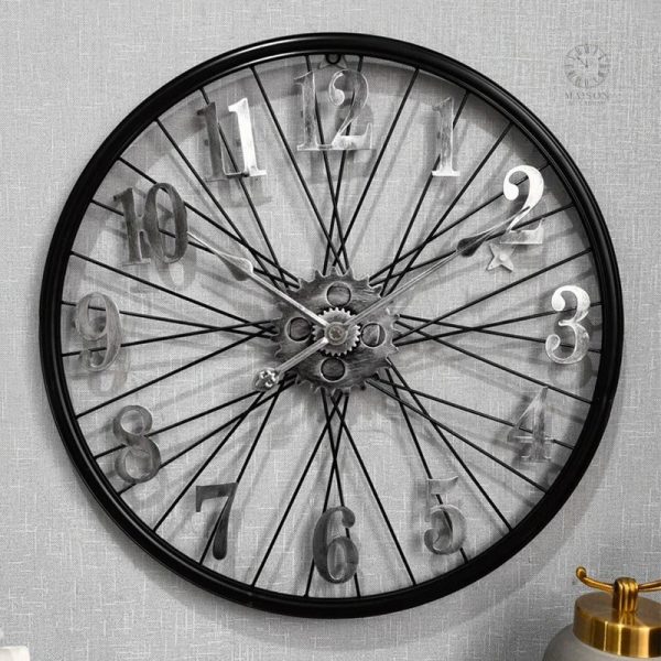 Horloge murale style industriel avec grands chiffres