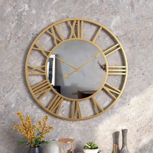 Miroir avec horloge intégrée pour décoration intérieure
