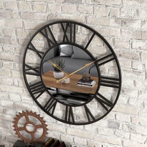 Horloge murale miroir, accessoire décoratif polyvalent