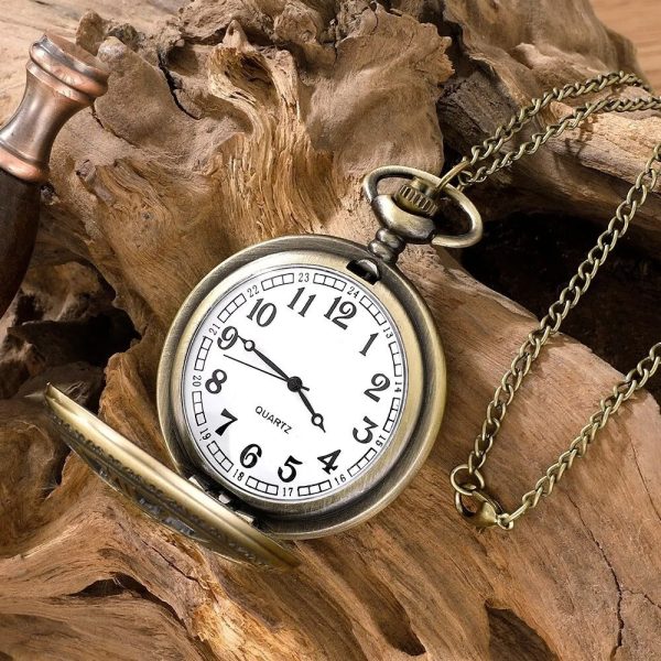 Montre à gousset rétro avec chaîne