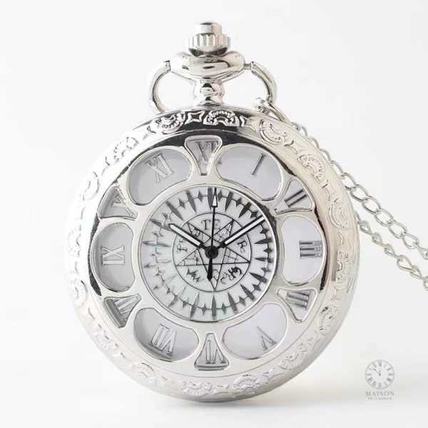 Élégante Montre à Gousset en métal argenté