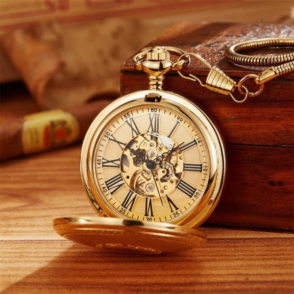 montre-a-gousset-mecanique-homme-1 Montre à Gousset Mécanique Élégante en acier inoxydable
