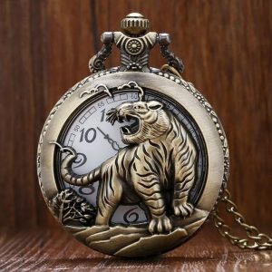 Montre à Gousset Tigre élégante et unique