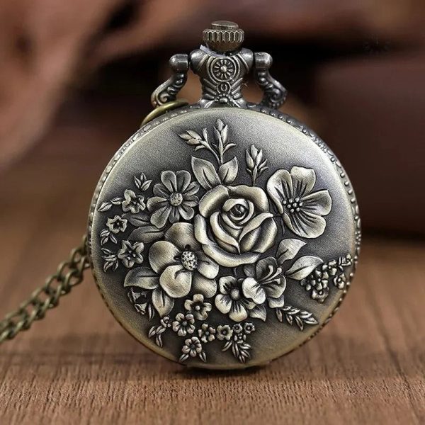 montre-de-poche-fleurs-1 Montre de poche fleurs élégante en gousset