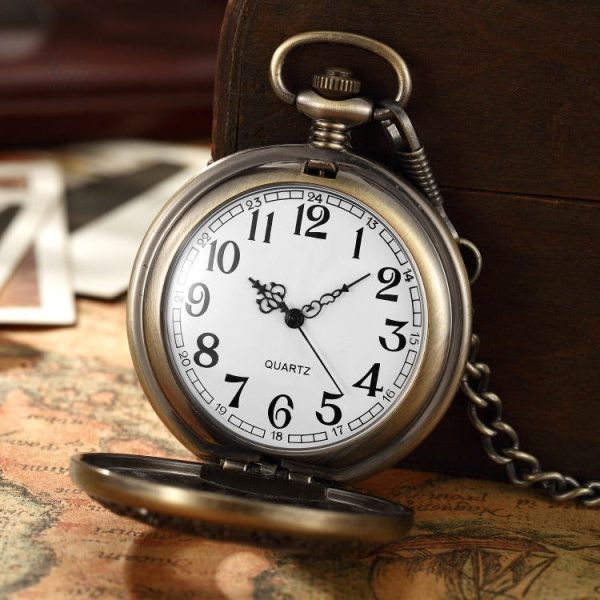 Montre Gousset design bois et métal élégant